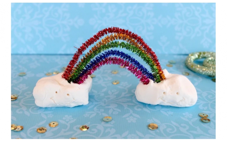 Happy Rainbow Air Dry Clay Craft
